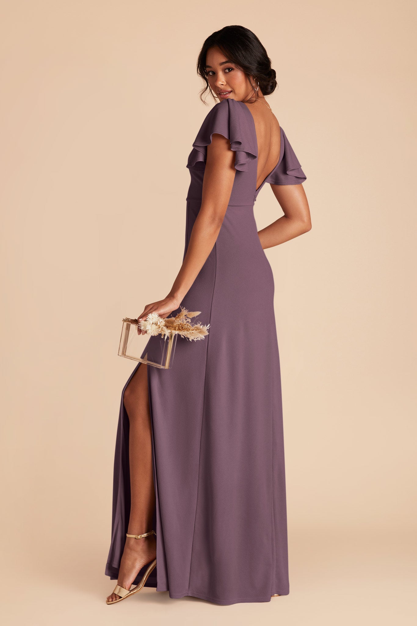 Plum Hannah Crepe Dress by Birdy Grey