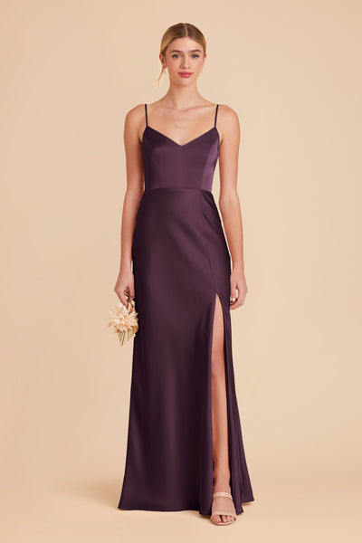 Plum Jay Matte Satin Dress by Birdy Grey