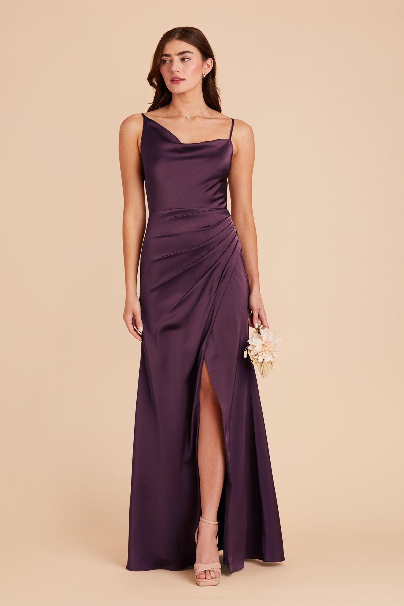 Plum Jennifer Matte Satin Dress by Birdy Grey