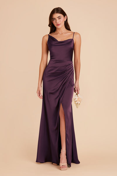 Plum Jennifer Matte Satin Dress by Birdy Grey