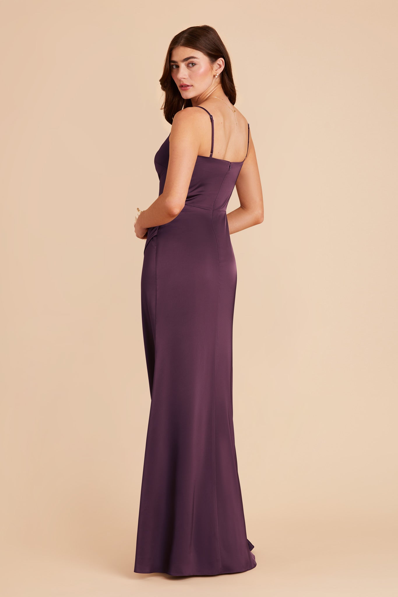 Plum Jennifer Matte Satin Dress by Birdy Grey