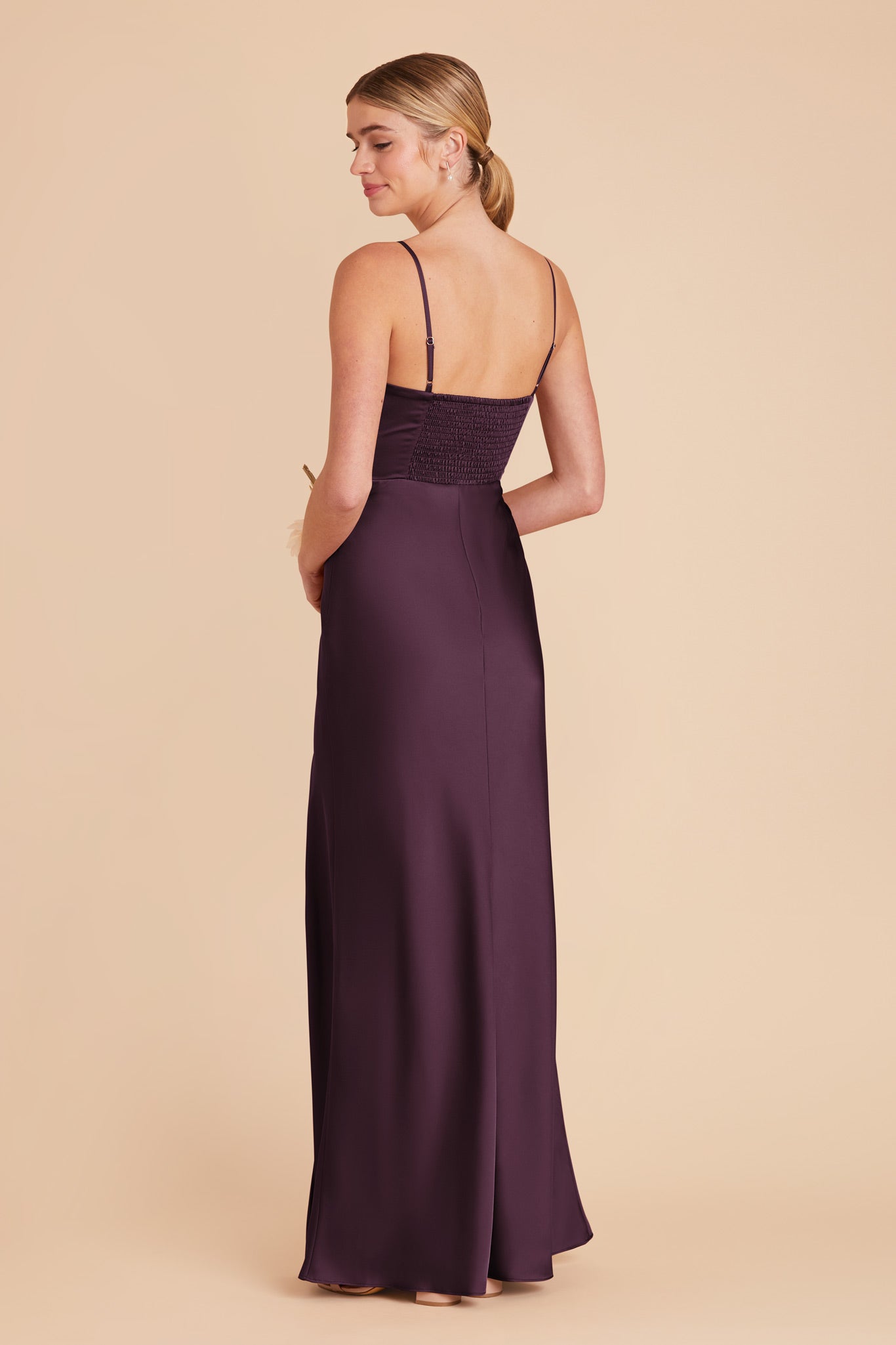 Plum Jessica Matte Satin Dress by Birdy Grey