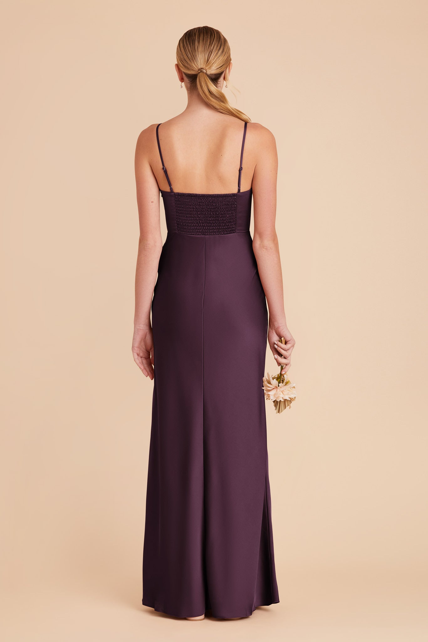 Plum Jessica Matte Satin Dress by Birdy Grey