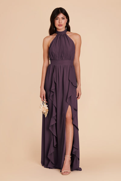 Plum Joyce Chiffon Dress by Birdy Grey