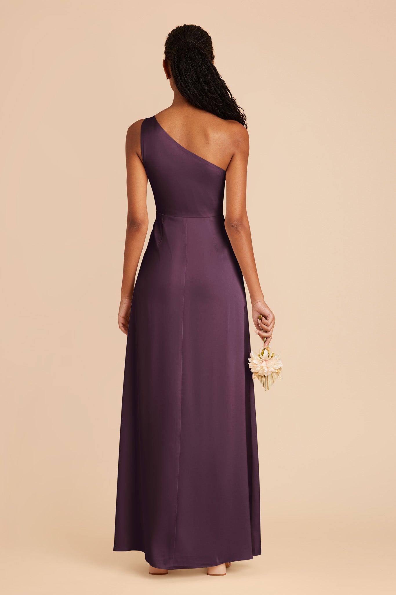 Plum Kira Matte Satin Dress by Birdy Grey