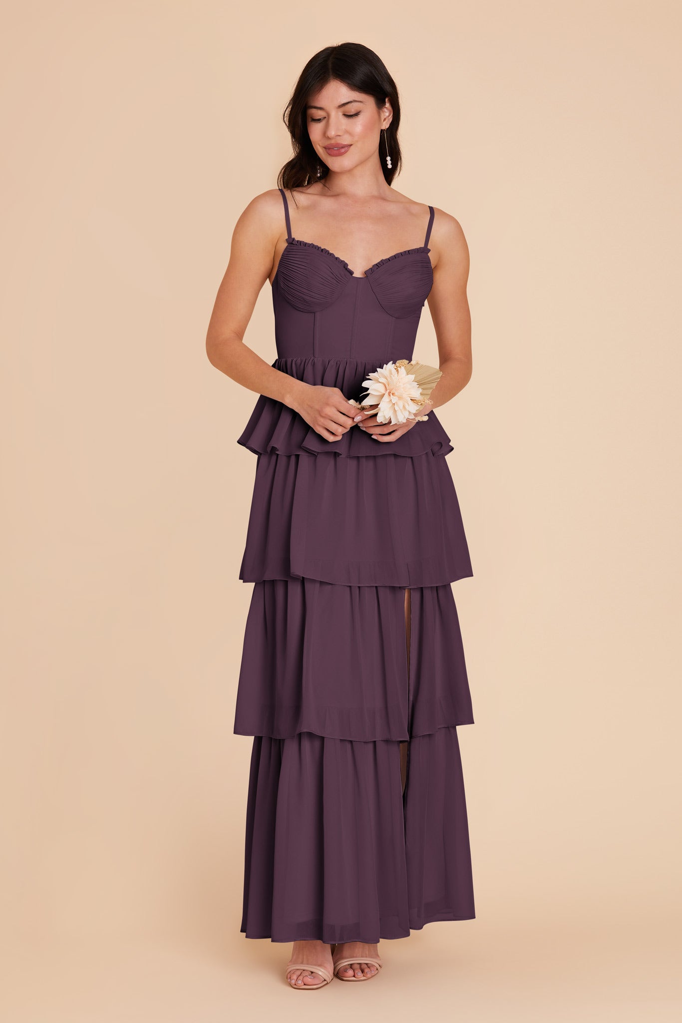 Plum Lola Chiffon Dress by Birdy Grey