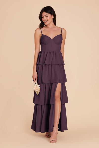 Plum Lola Chiffon Dress by Birdy Grey