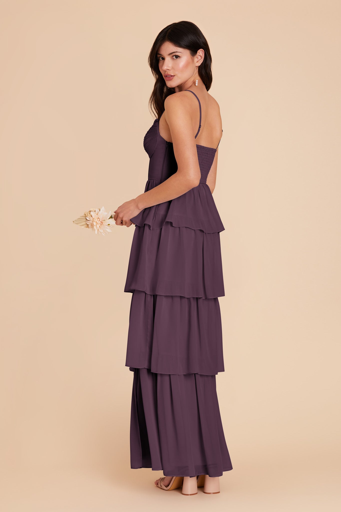 Plum Lola Chiffon Dress by Birdy Grey