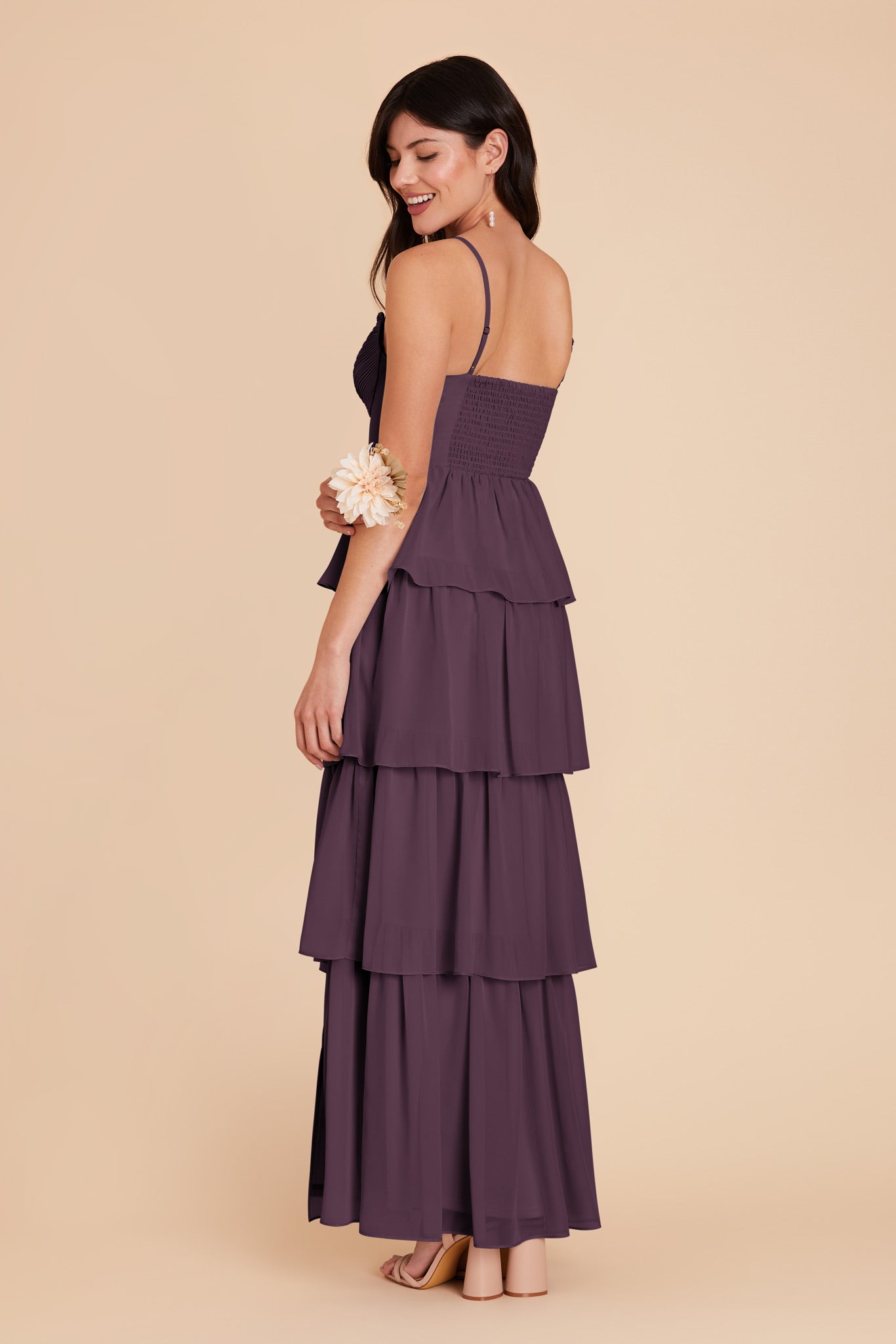 Plum Lola Chiffon Dress by Birdy Grey