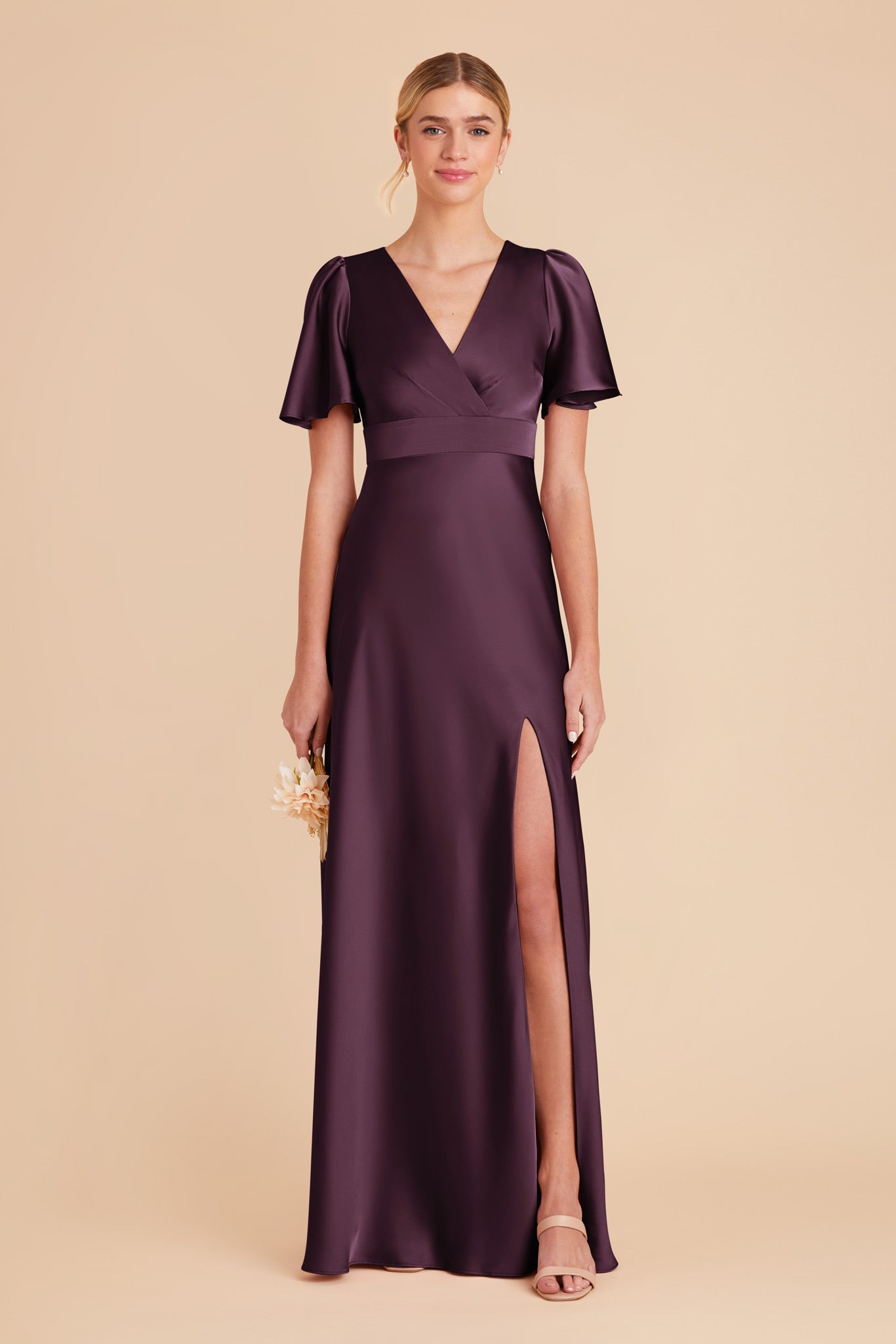 Plum Marni Matte Satin Dress by Birdy Grey