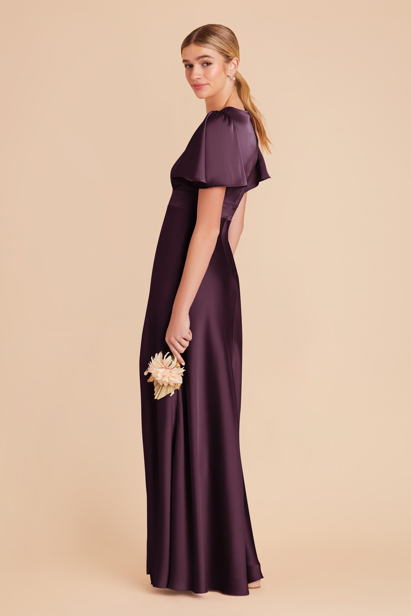 Plum Marni Matte Satin Dress by Birdy Grey