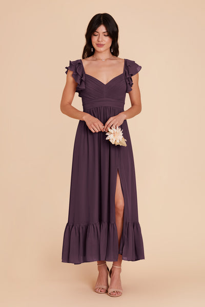 Plum Michelle chiffon Dress by Birdy Grey