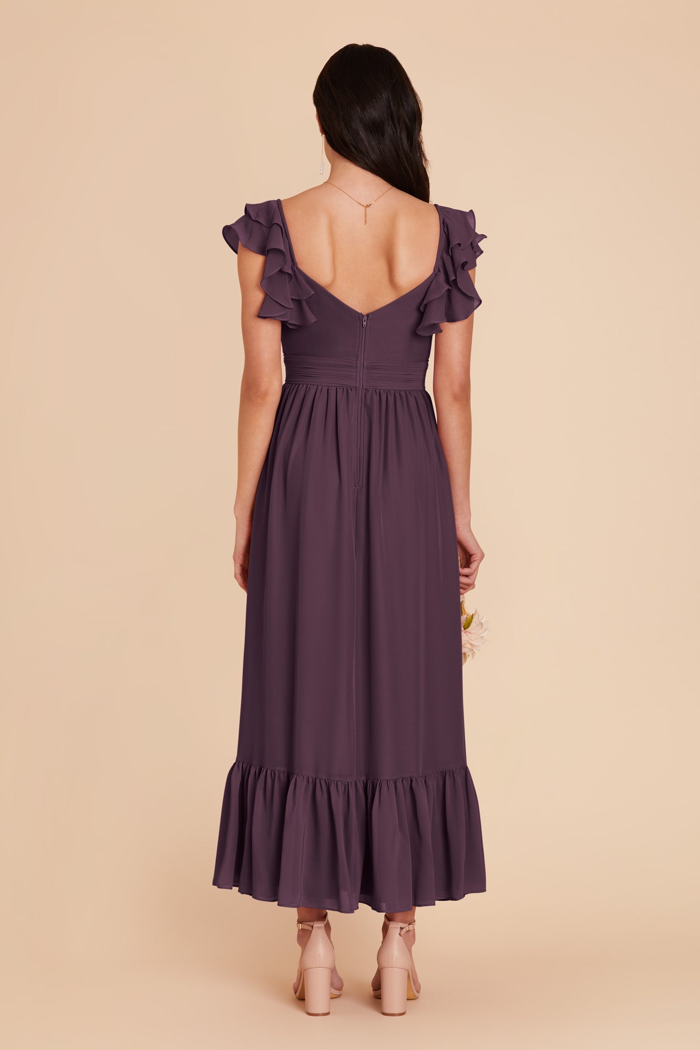 Plum Michelle chiffon Dress by Birdy Grey