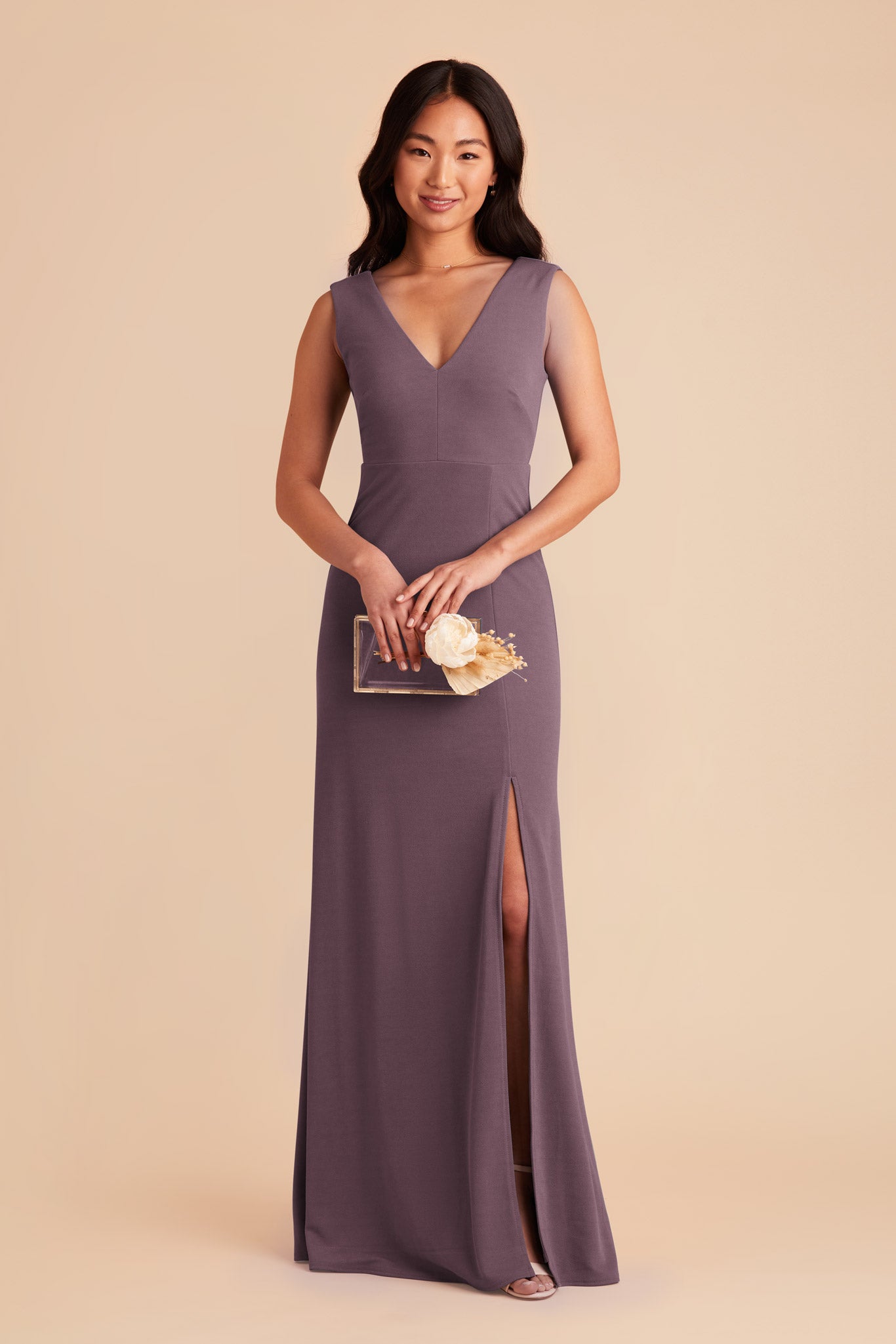 Plum Shamin Crepe Dress by Birdy Grey