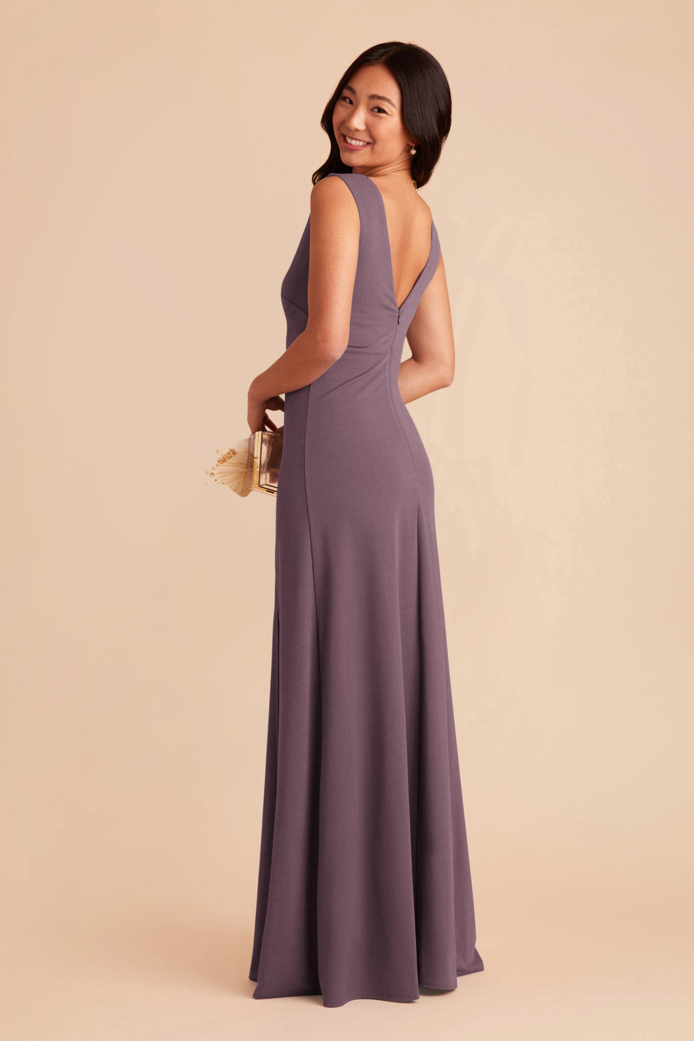 Plum Shamin Crepe Dress by Birdy Grey