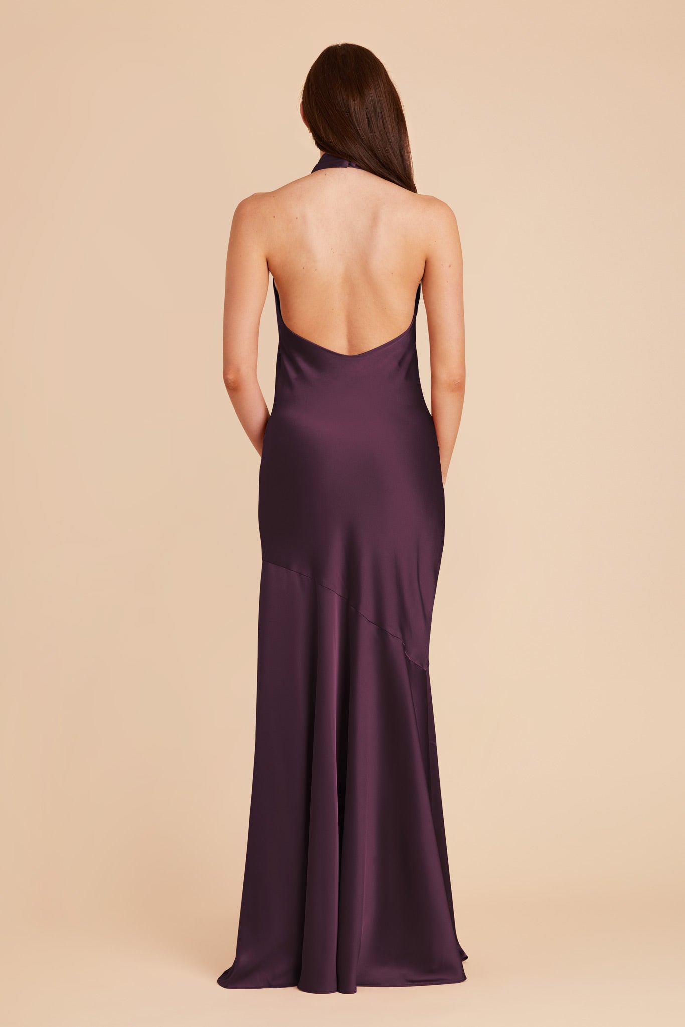 Plum Stephanie Matte Satin Dress by Birdy Grey