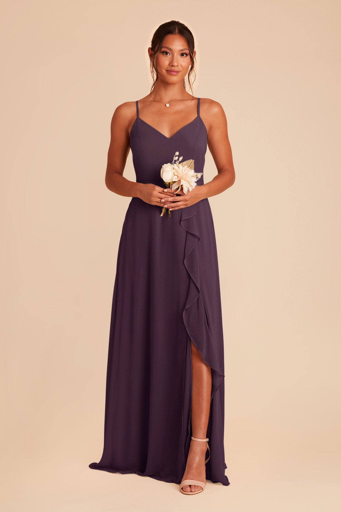 Plum Theresa Chiffon Dress by Birdy Grey