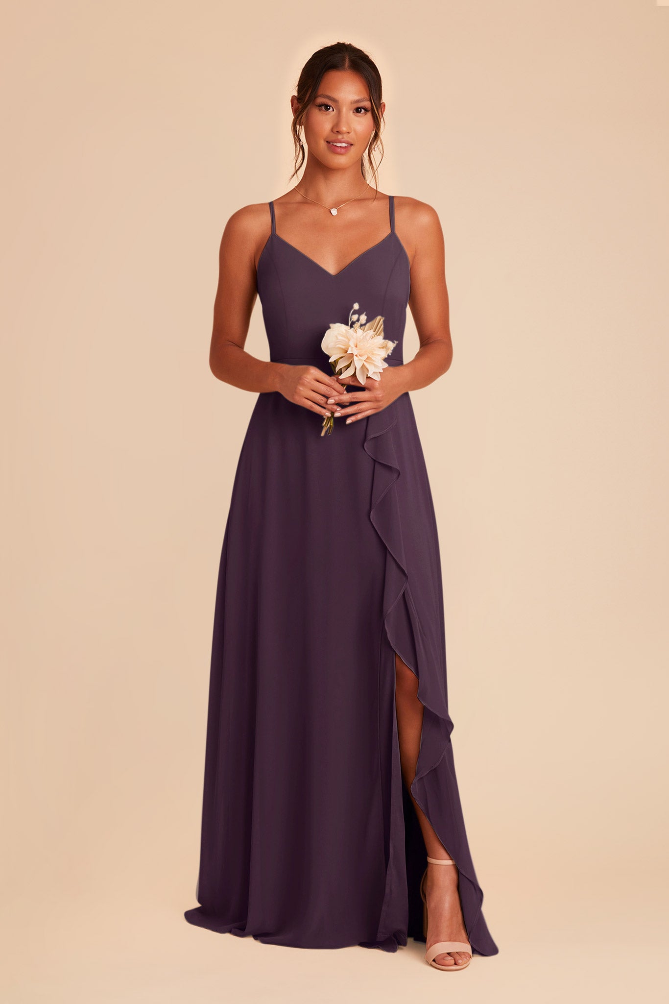 Plum Theresa Chiffon Dress by Birdy Grey