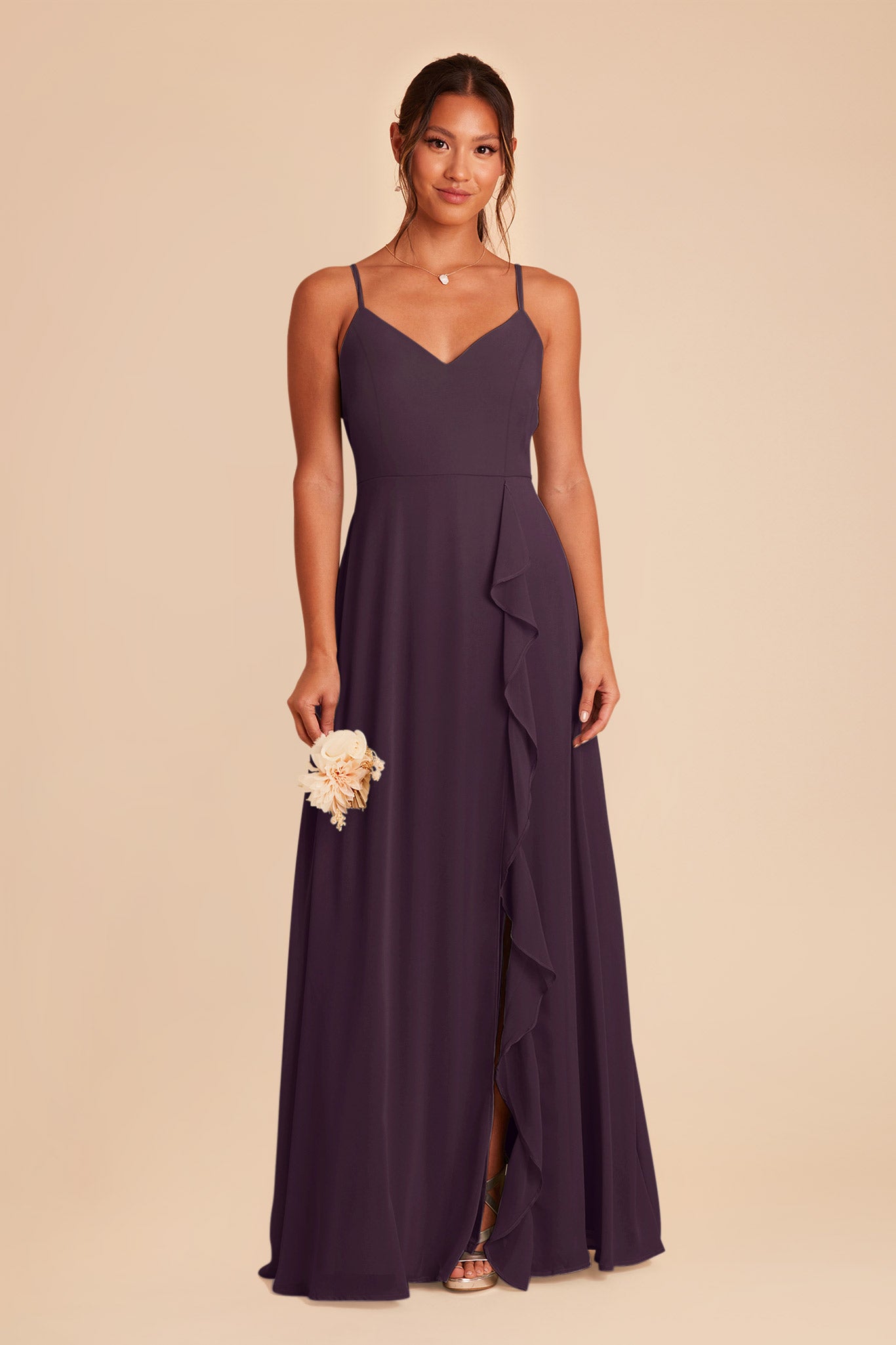 Plum Theresa Chiffon Dress by Birdy Grey