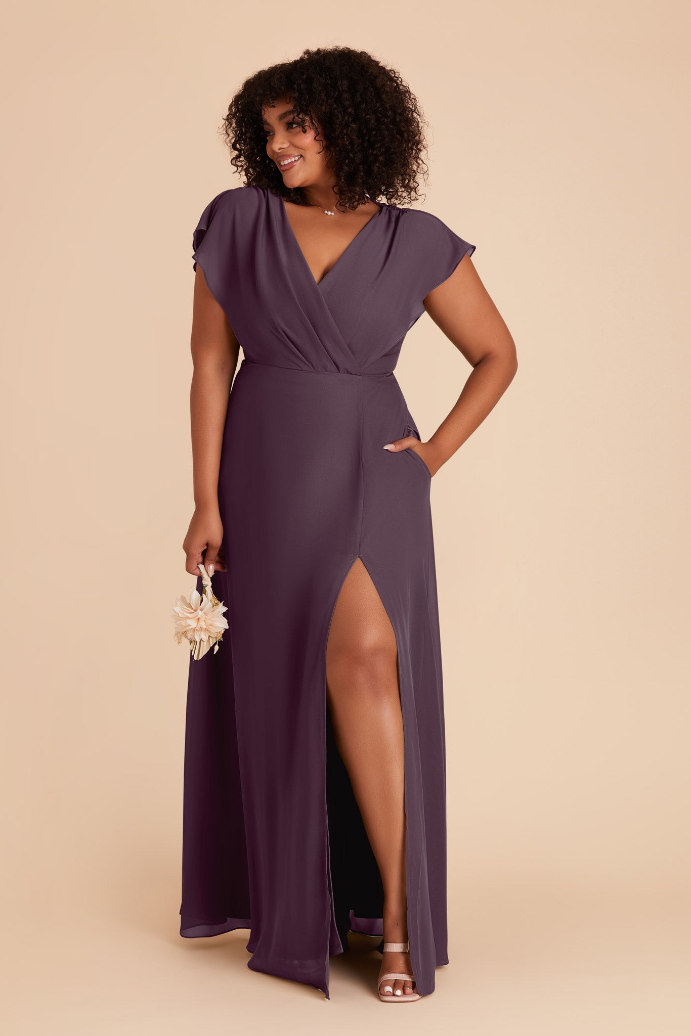 Grey and clearance purple bridesmaid dresses