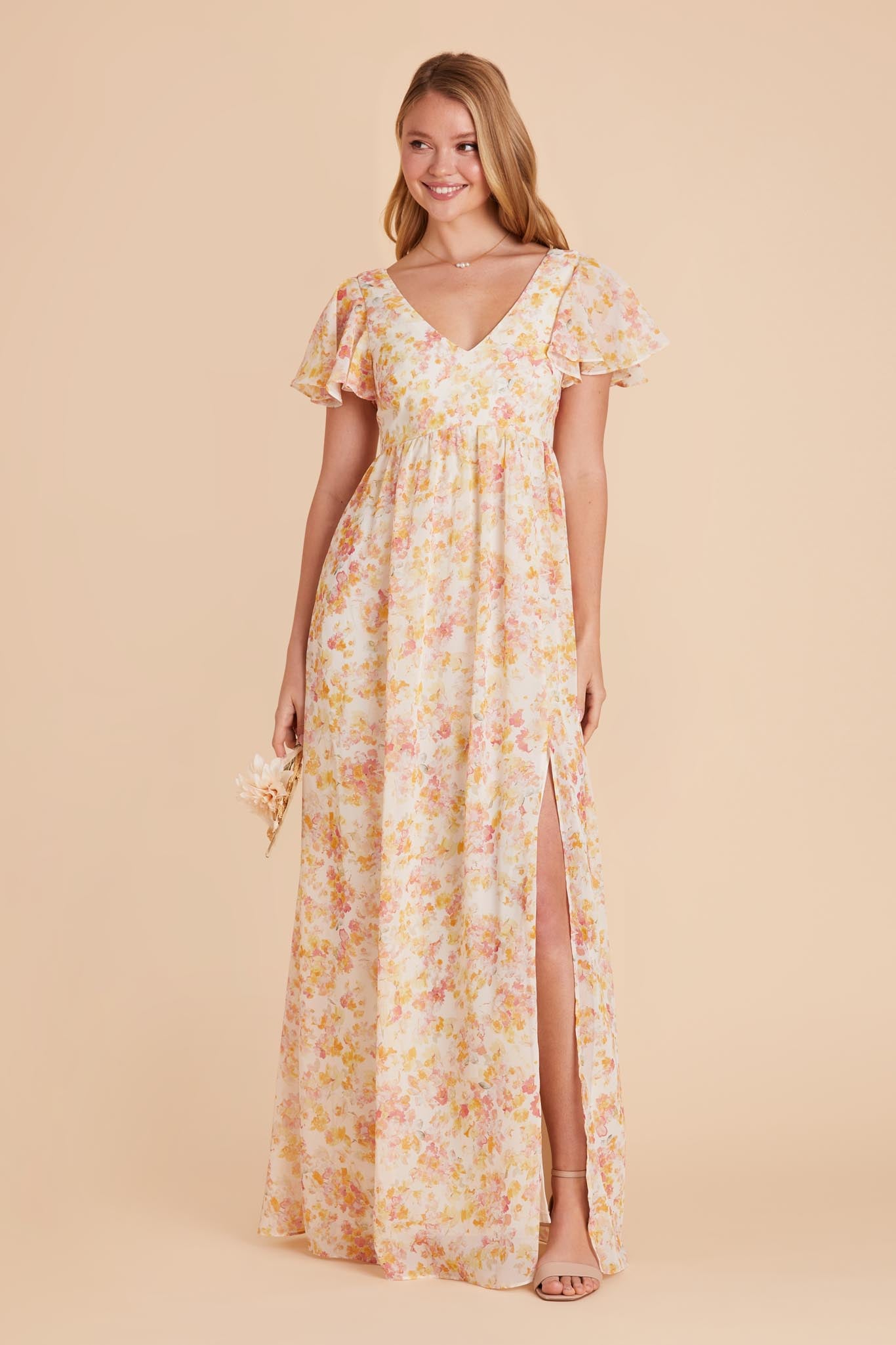 Pressed Floral Hannah Empire Dress by Birdy Grey