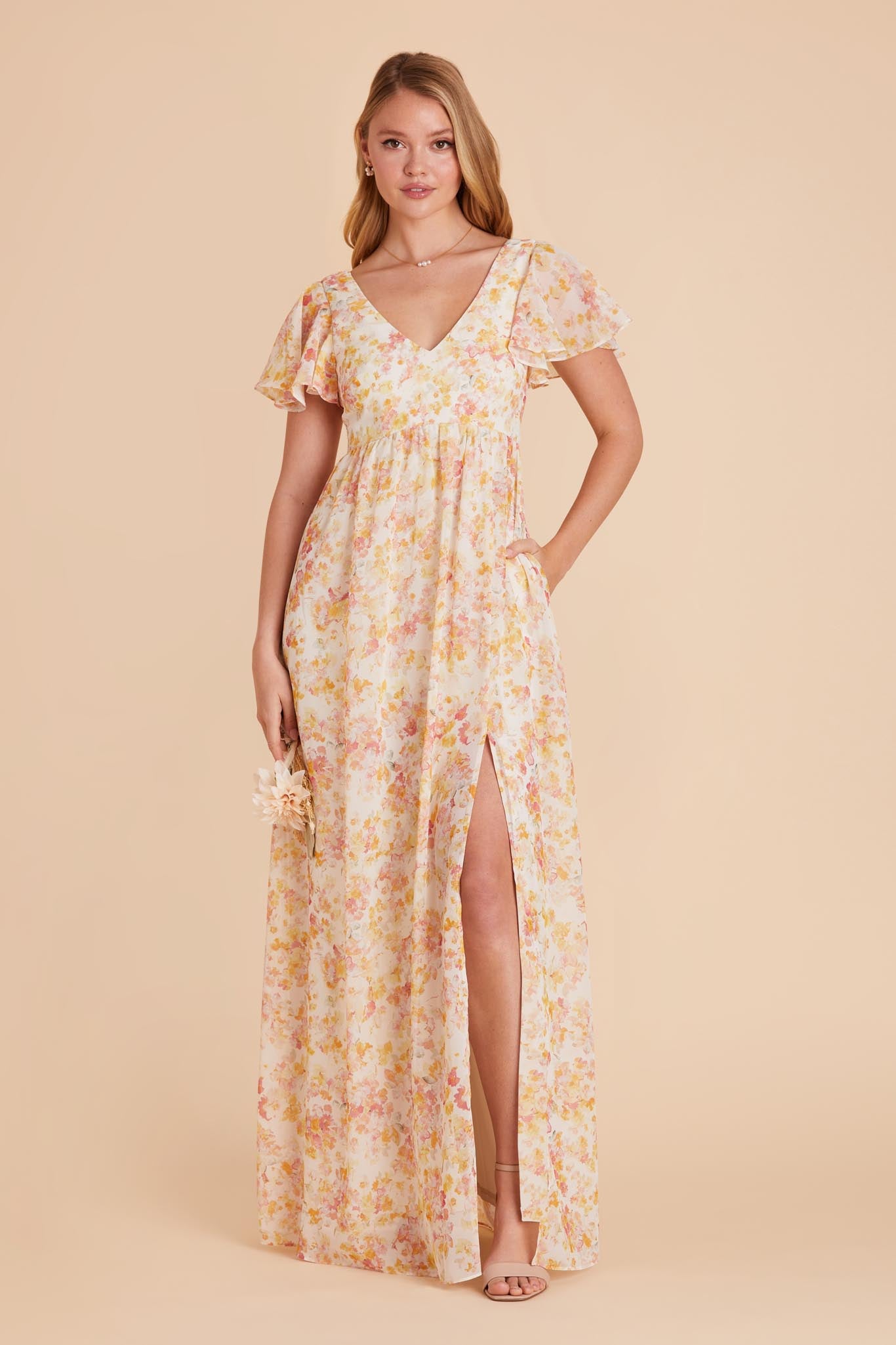 Pressed Floral Hannah Empire Dress by Birdy Grey