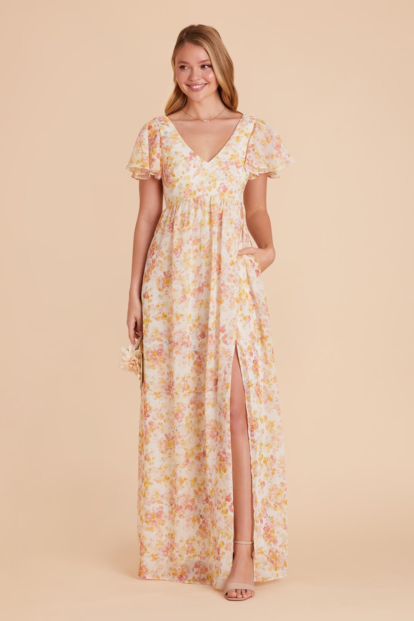 Pressed Floral Hannah Empire Dress by Birdy Grey