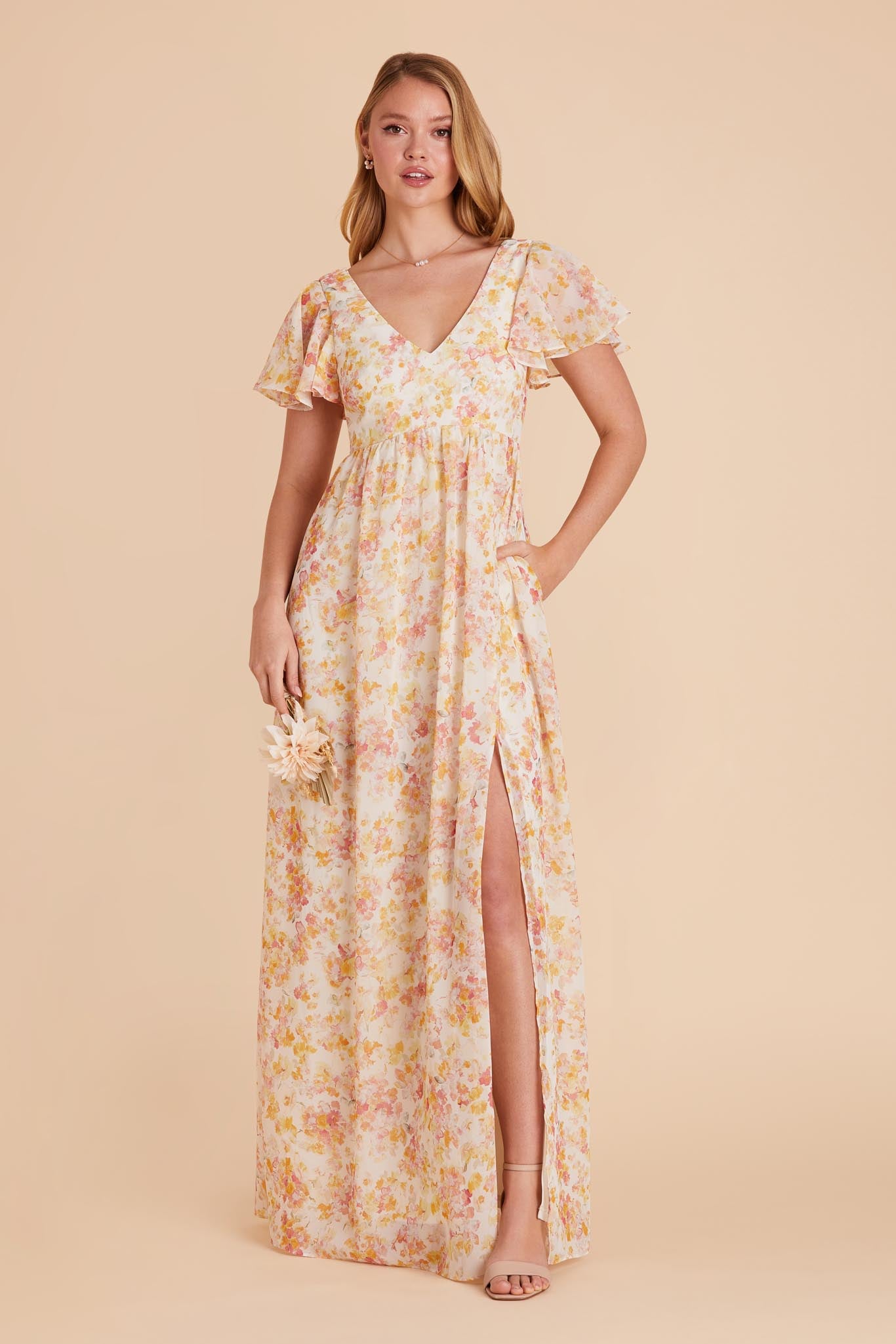 Pressed Floral Hannah Empire Dress by Birdy Grey