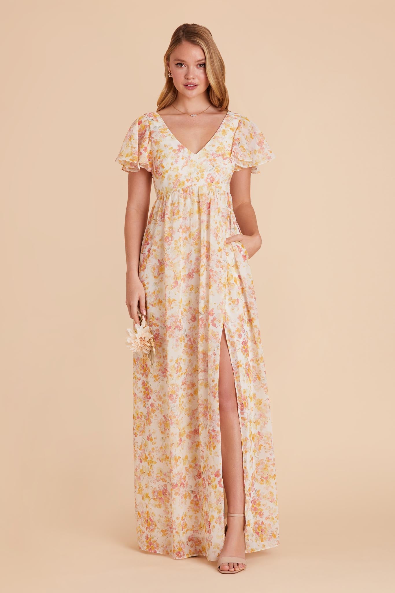 Pressed Floral Hannah Empire Dress by Birdy Grey