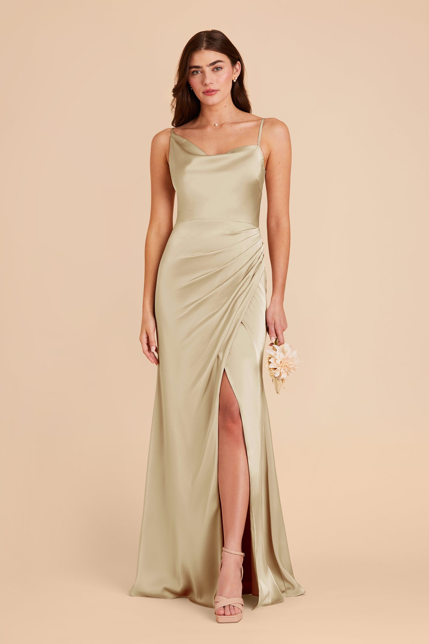 Prosecco Jennifer Matte Satin Dress by Birdy Grey