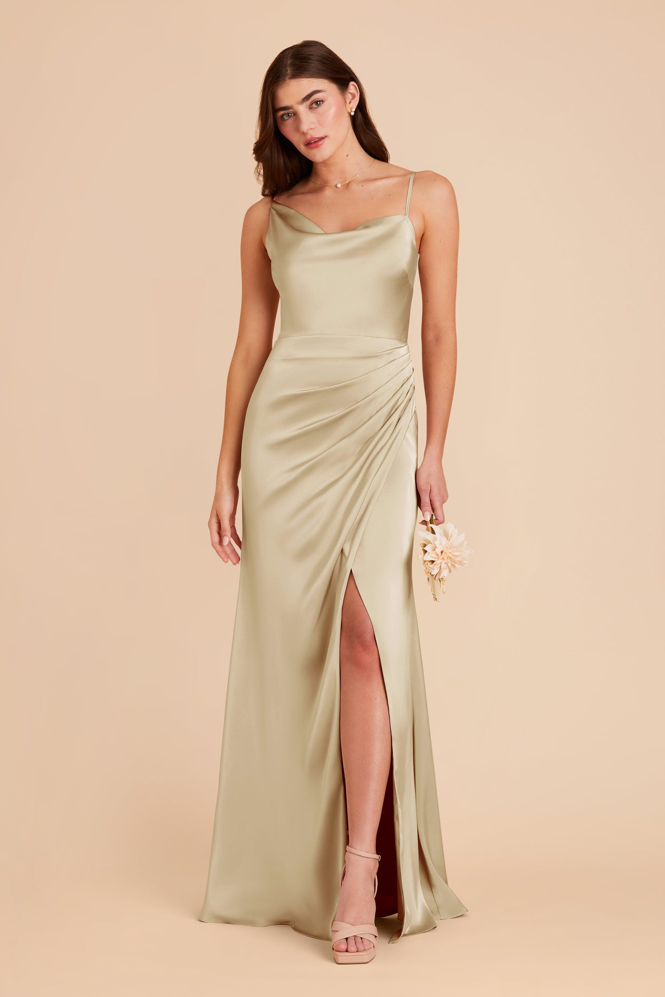 Prosecco Jennifer Matte Satin Dress by Birdy Grey