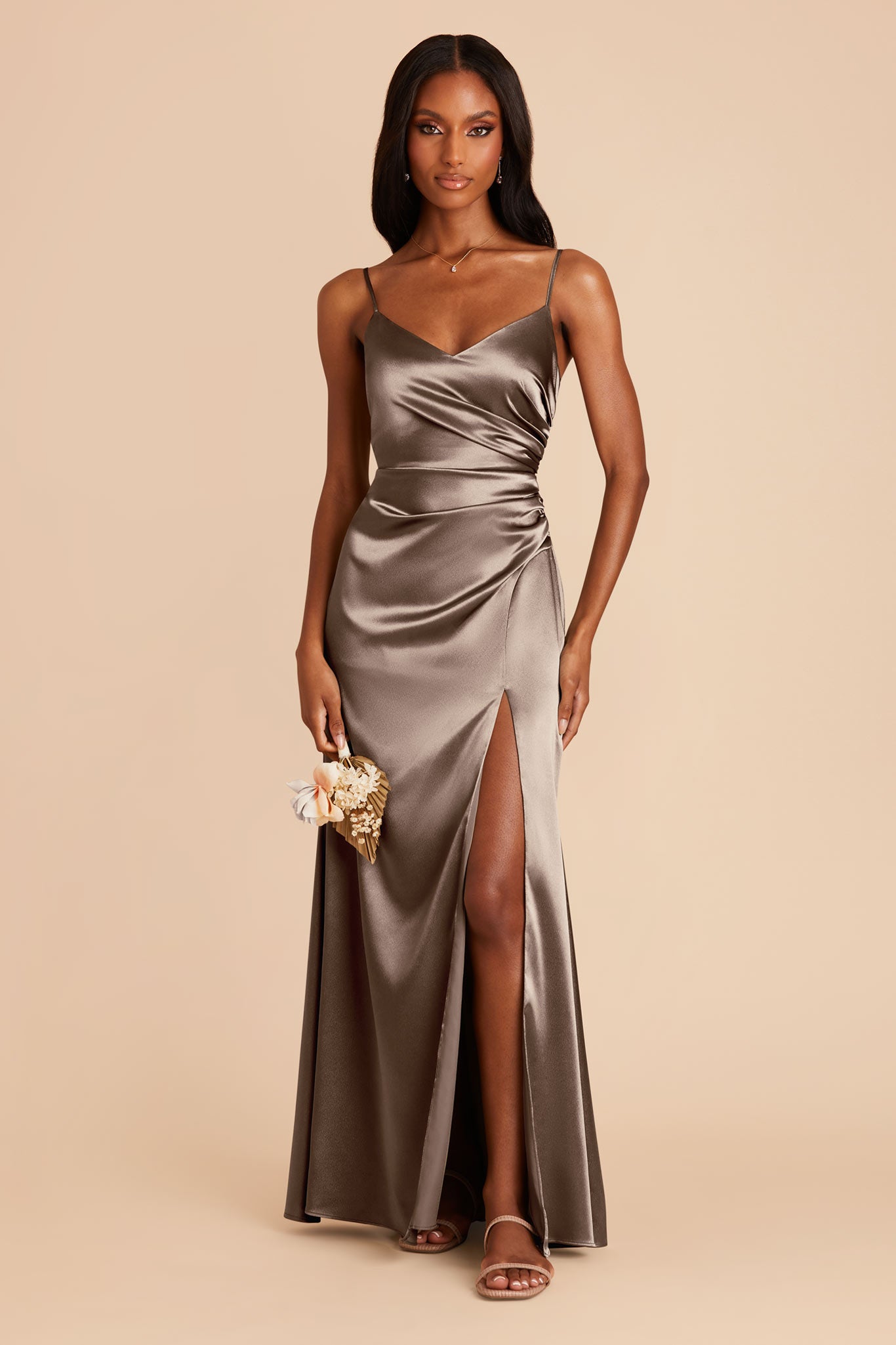 Quartz Catherine Shiny Satin Dress by BIrdy Grey