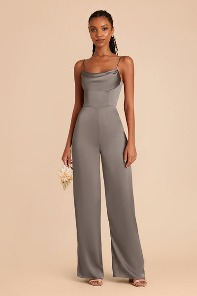 Quartz Donna Matte Satin Bridesmaid Jumpsuit by Birdy Grey