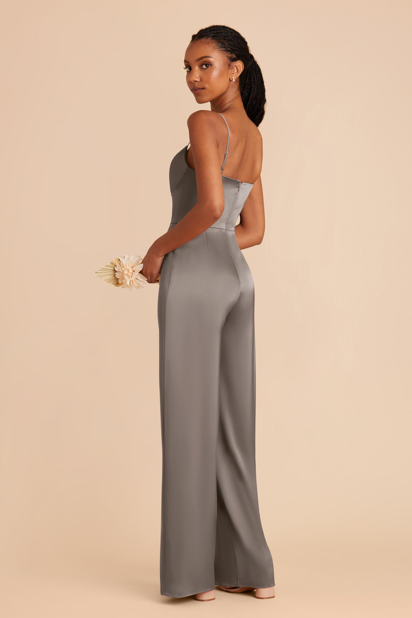 Quartz Donna Matte Satin Bridesmaid Jumpsuit by Birdy Grey