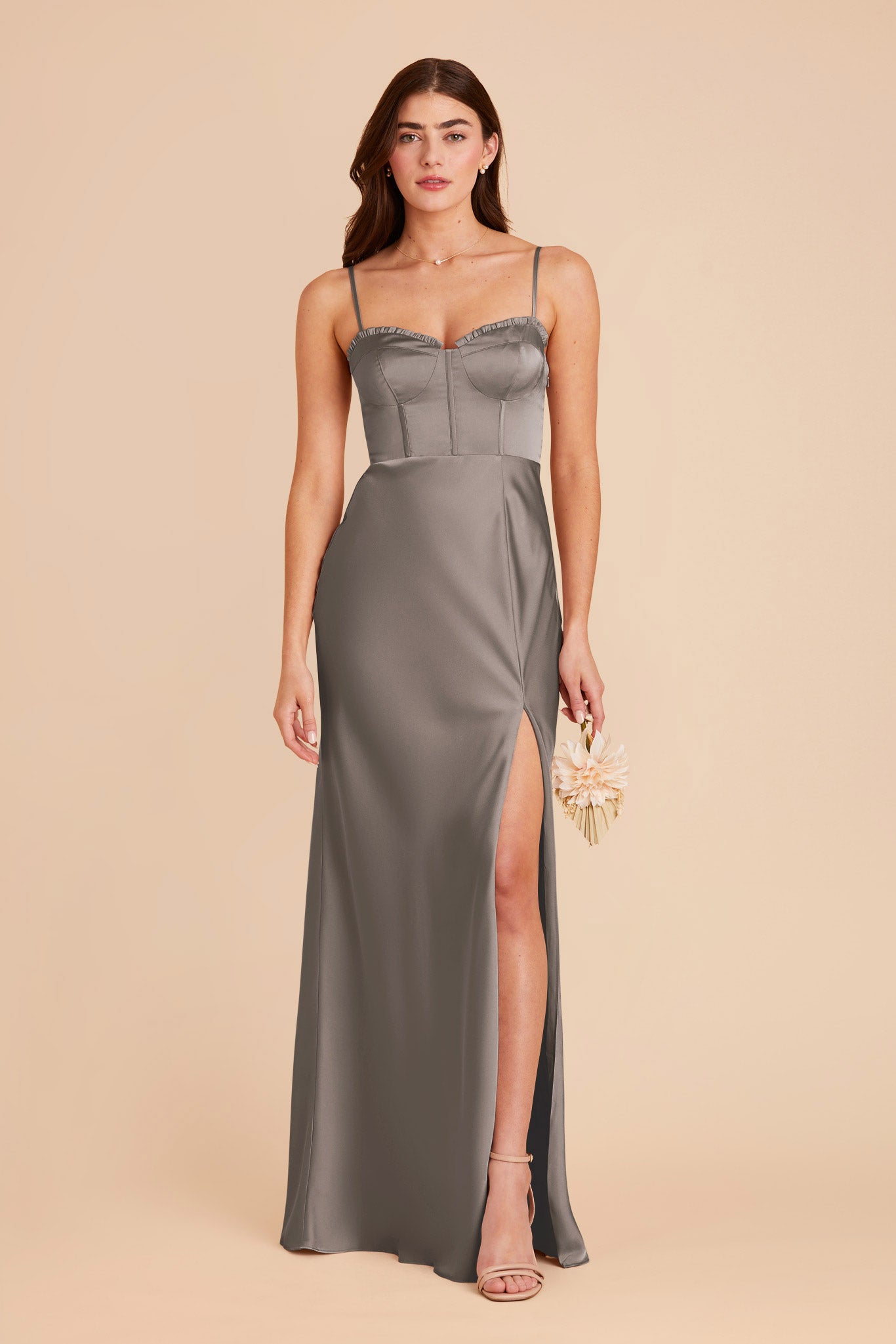 Quartz Jessica Matte Satin Dress by Birdy Grey