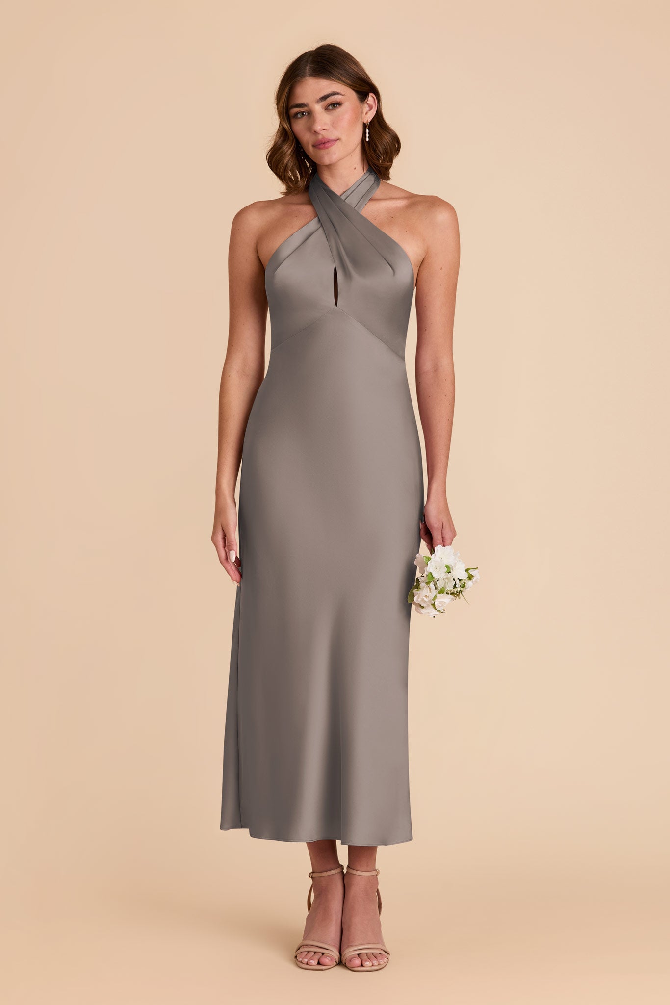 Quartz Monique Matte Satin Dress by Birdy Grey