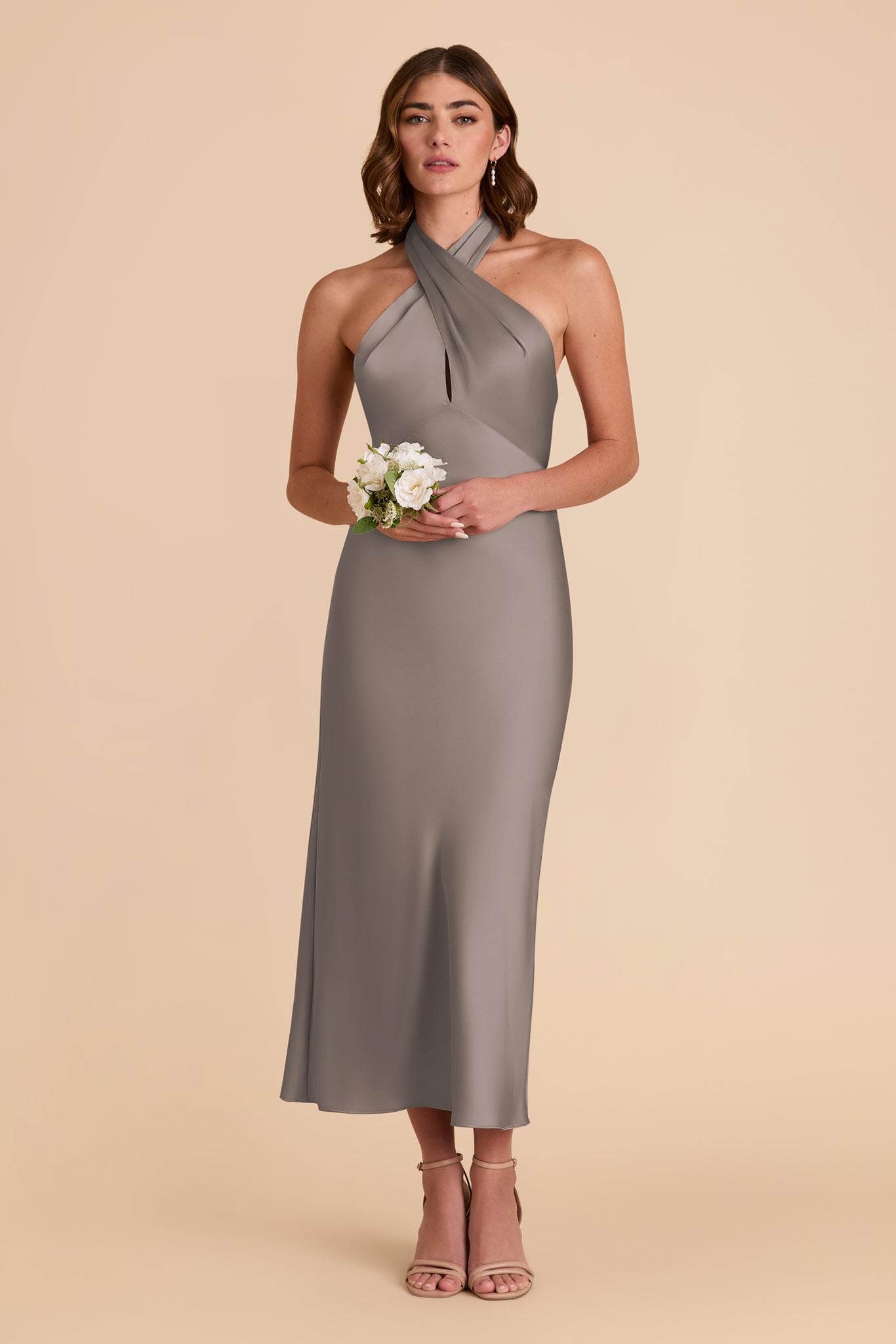 Quartz Monique Matte Satin Dress by Birdy Grey