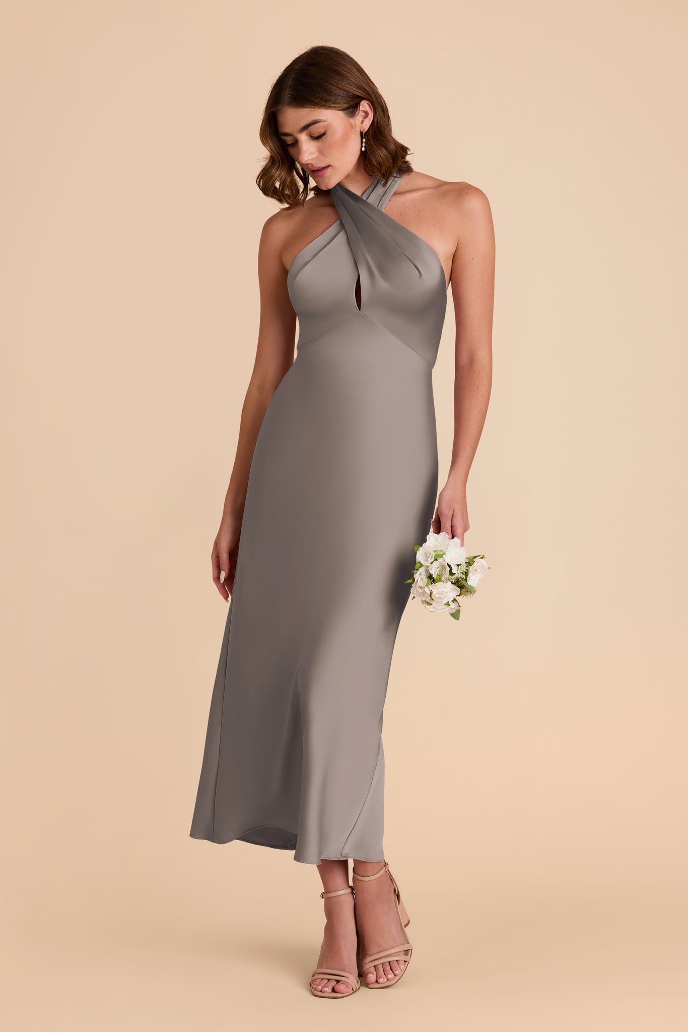 Quartz Monique Matte Satin Dress by Birdy Grey