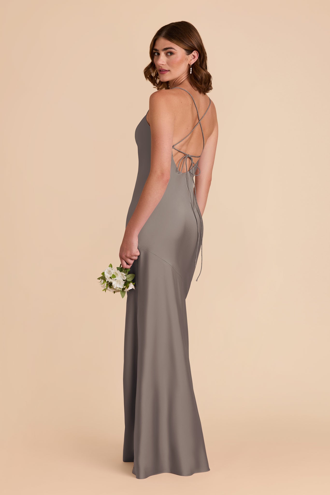 Quartz Olivia Matte Satin Dress by Birdy Grey