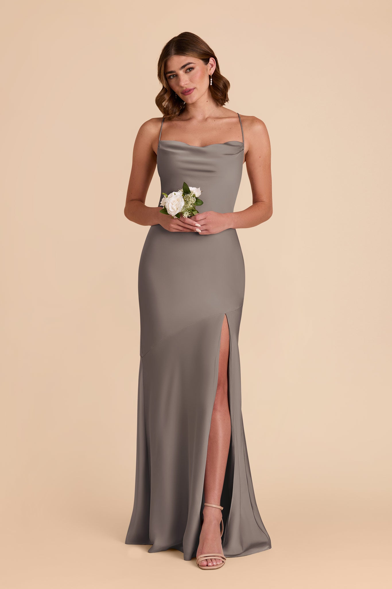 Quartz Olivia Matte Satin Dress by Birdy Grey