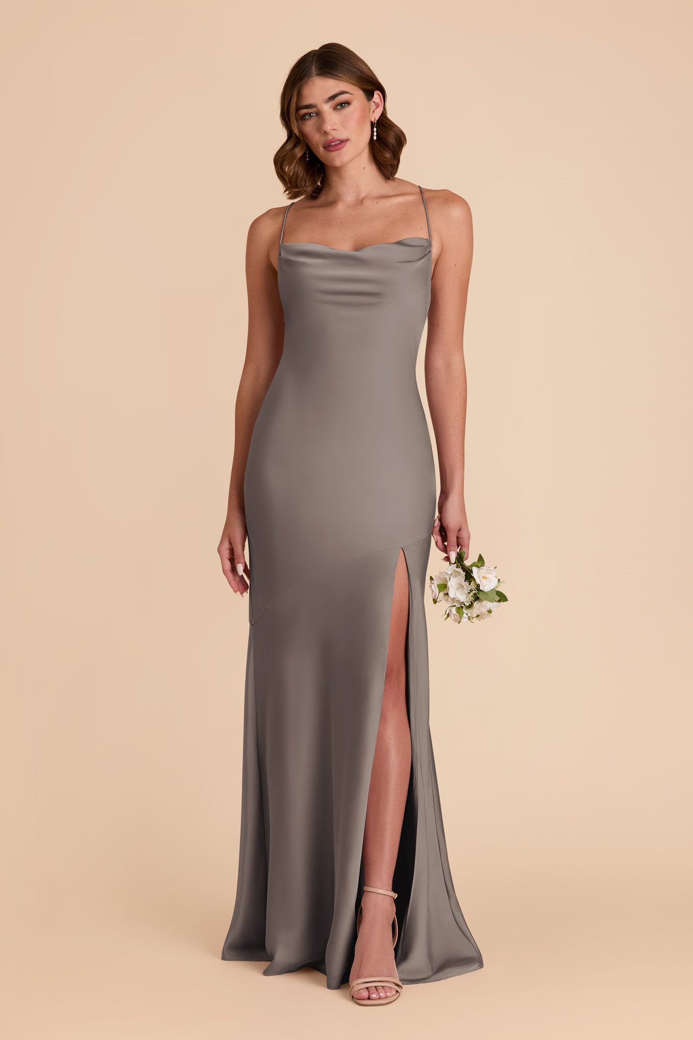 Quartz Olivia Matte Satin Dress by Birdy Grey