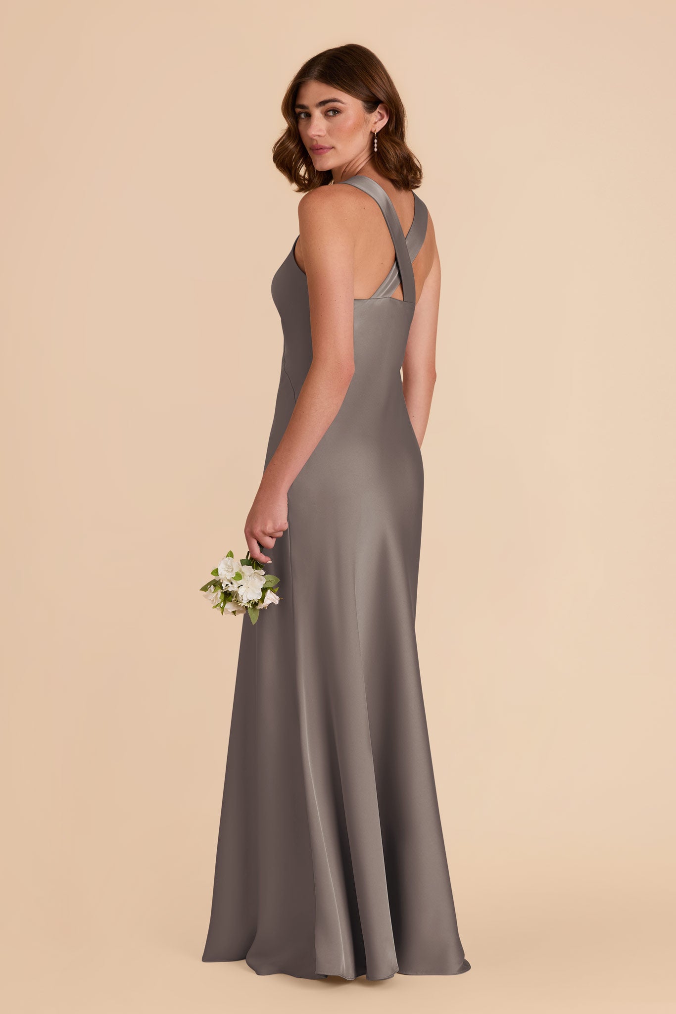 Quartz Veronica Matte Satin Dress by Birdy Grey