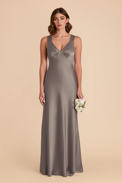 Quartz Veronica Matte Satin Dress by Birdy Grey