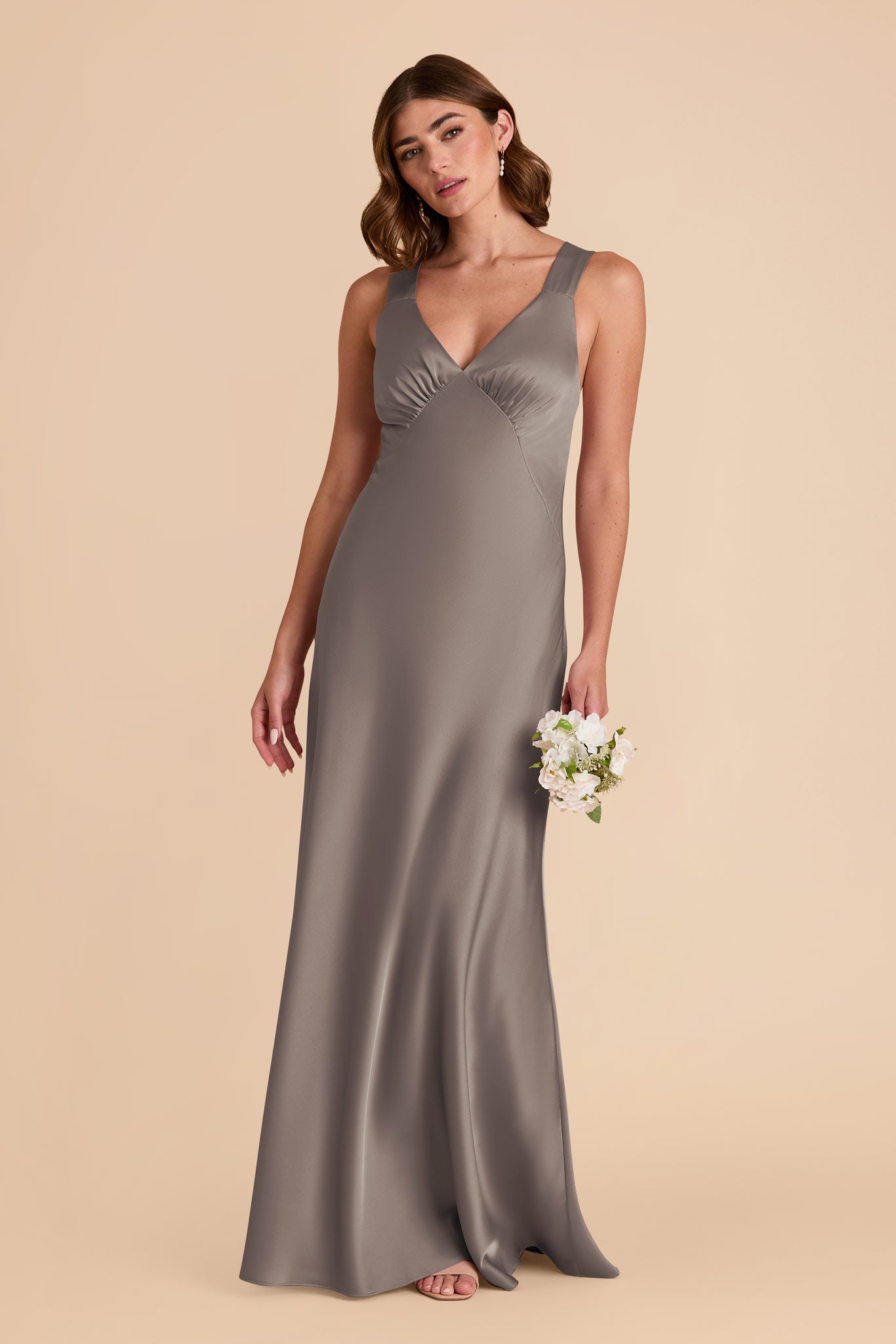 Quartz Veronica Matte Satin Dress by Birdy Grey