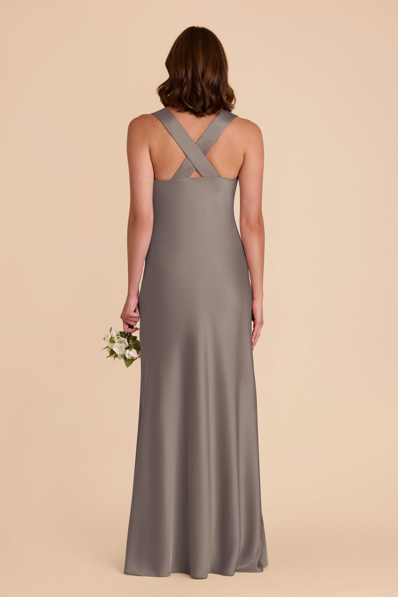 Quartz Veronica Matte Satin Dress by Birdy Grey