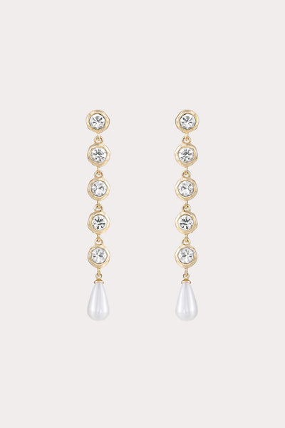 Clear Crystal Ravello Crystal and Pearl Dangle Earring by Birdy Grey