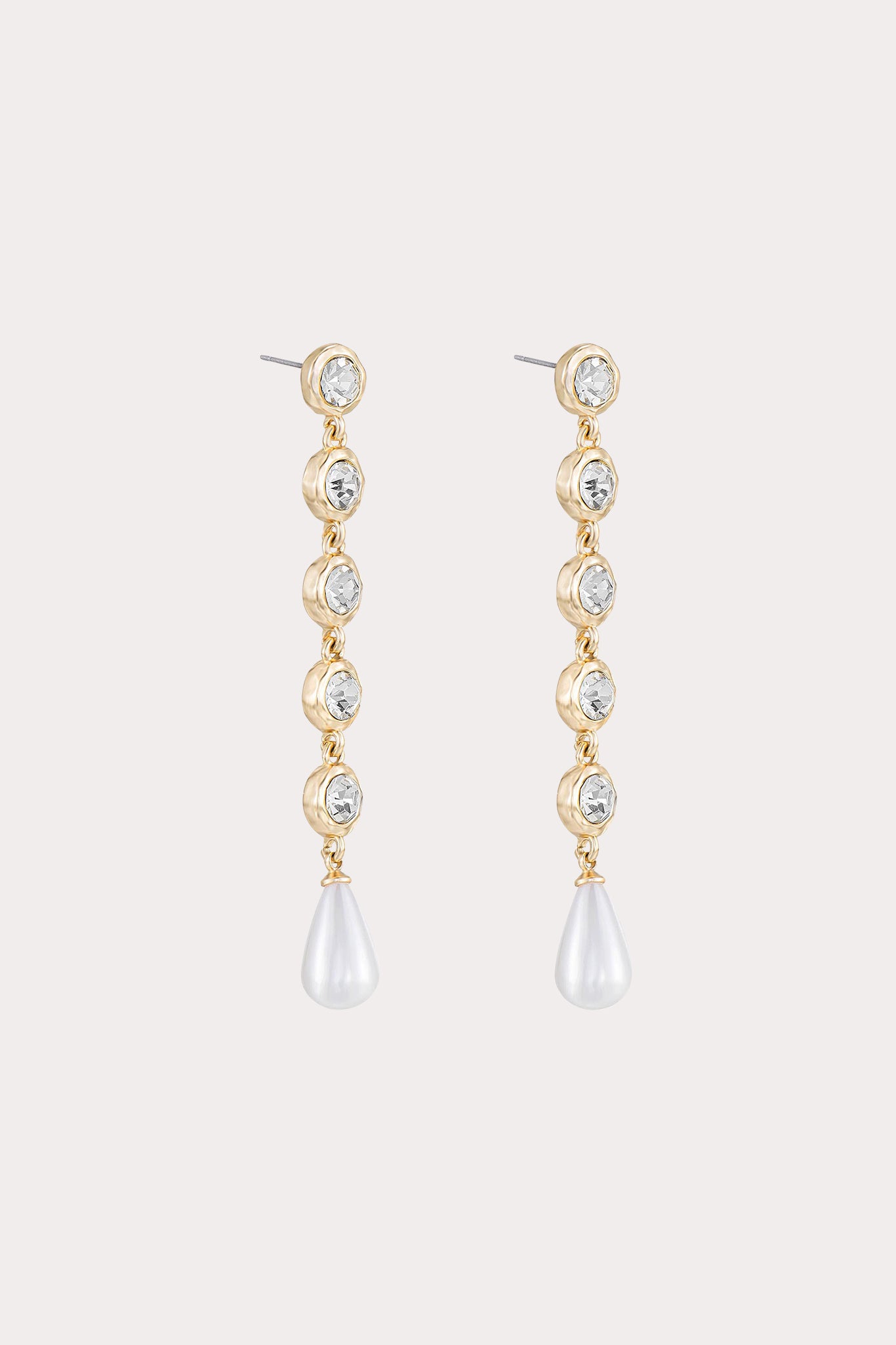 Clear Crystal Ravello Crystal and Pearl Dangle Earring by Birdy Grey