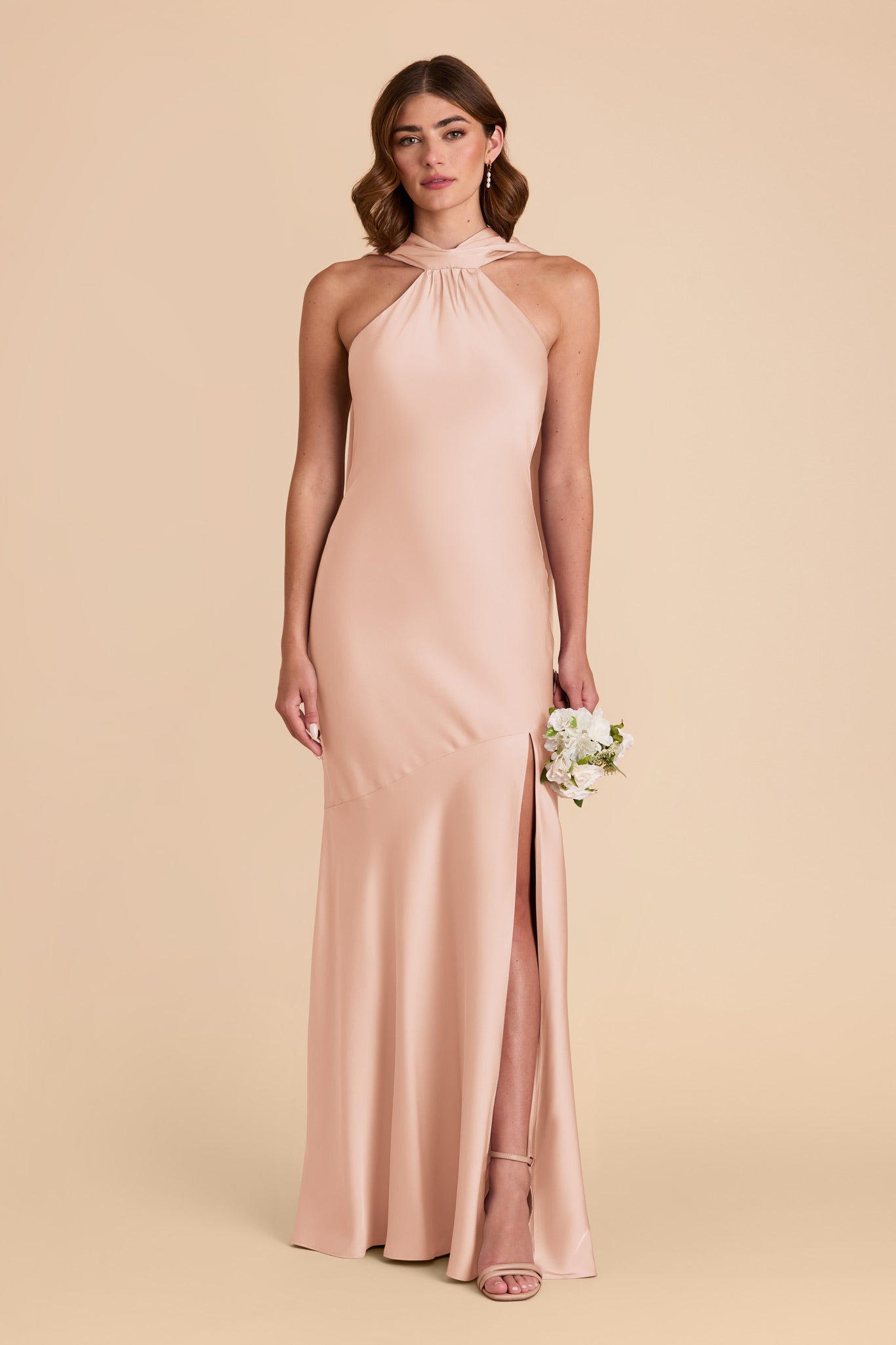 Matte rose gold dress deals