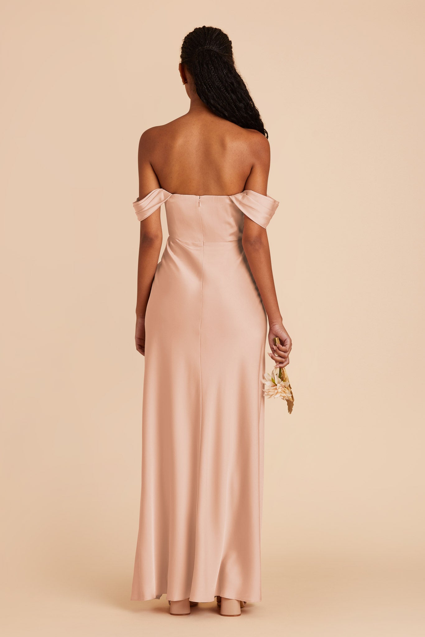 Rose Gold Mia Matte Satin Dress by Birdy Grey