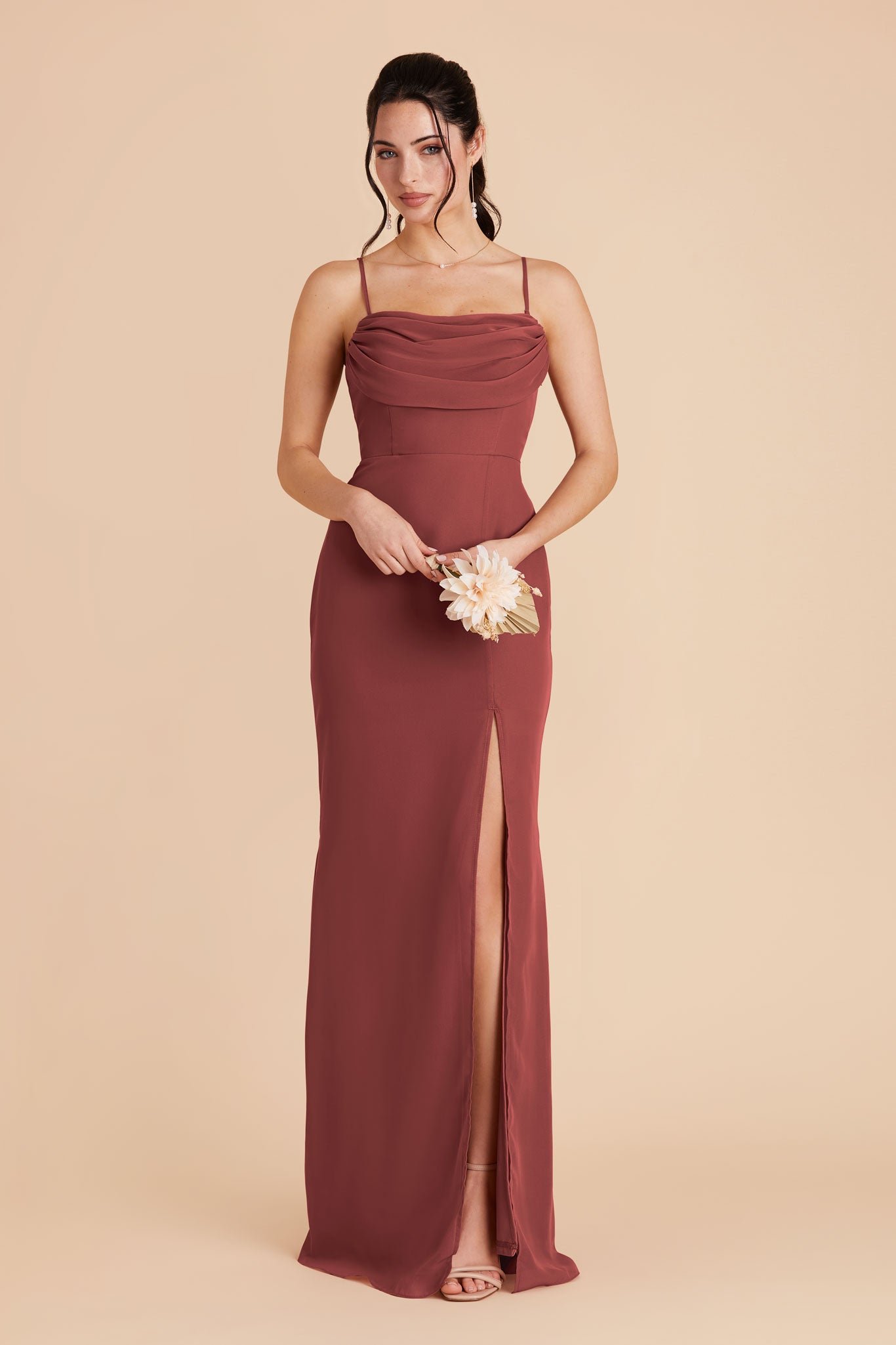 Spence Convertible Chiffon Bridesmaid Dress in English Rose